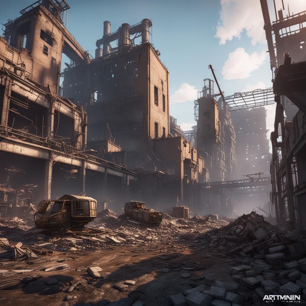 Post-Apocalyptic Wasteland in Digital Masterpiece Style