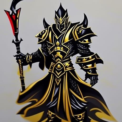 Ethereal Elven Warlord in Splendid Graffiti Armor