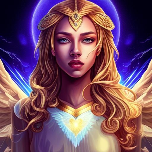 Glamorous Angels in Art Deco Splendor with Radiant Wings