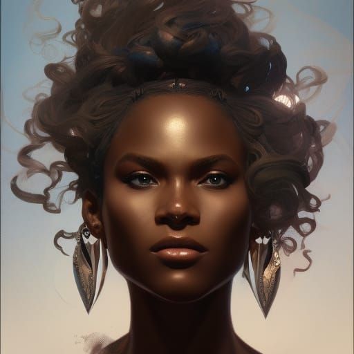 Ethereal Goddess Portrait in Triadic Colors