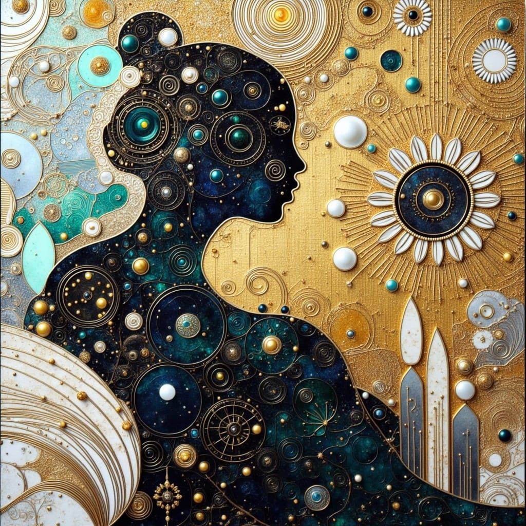 Cosmic Earth with Intricate Metalwork