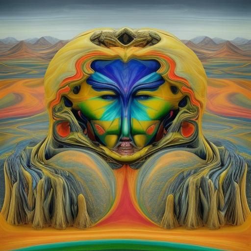 Giant Hieronymus Bosch-Style Sphinx in a Desert Ghost Town