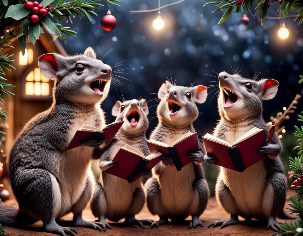 Australian Wildlife Serenades a Merry Christmas in Vibrant H...