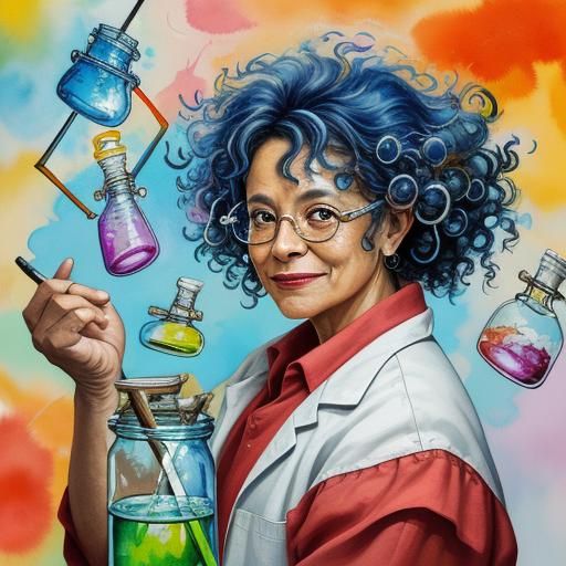 Mad Scientist in Gouache Epic Impressionist Masterpiece