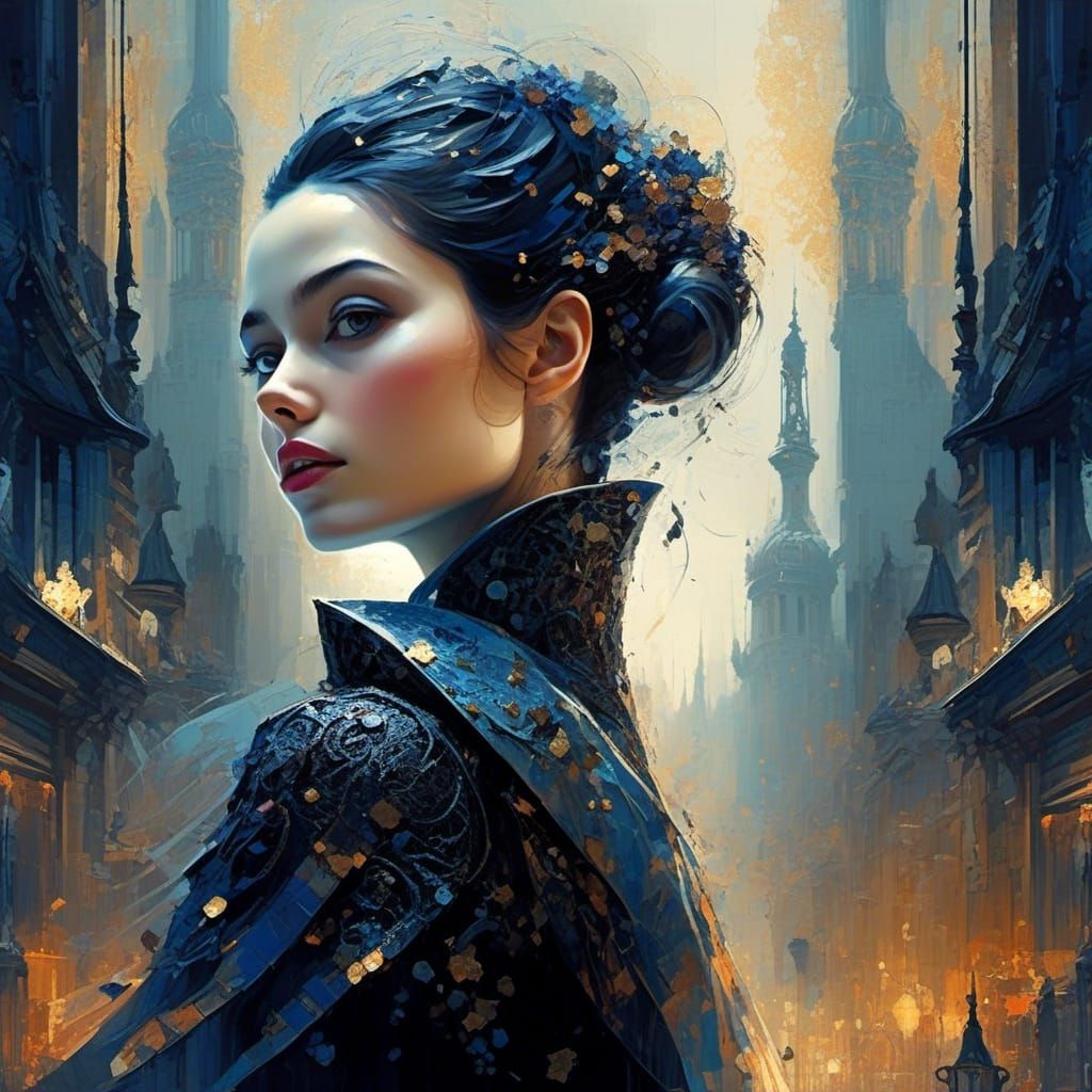 A Beautiful French Woman in Double Exposure Glory