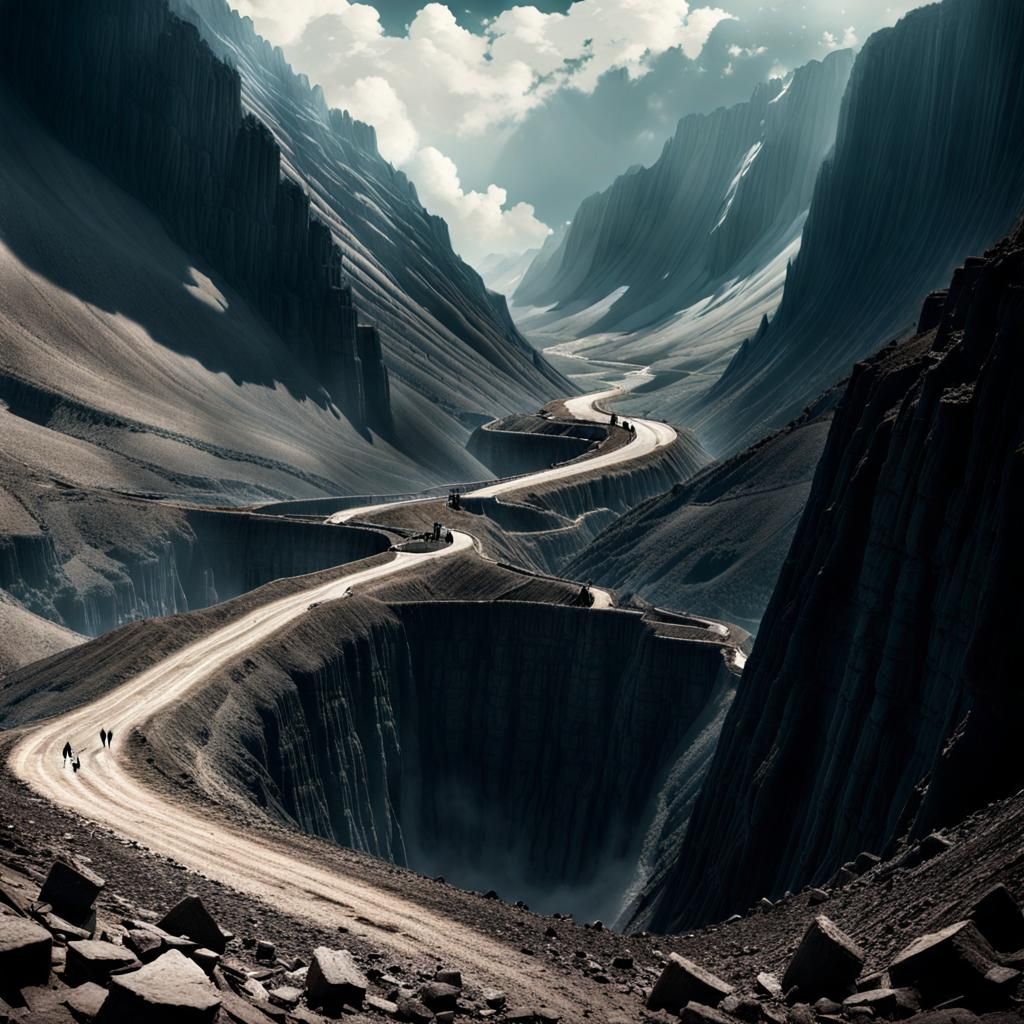 Eccentric Figure Dancing in a Stormy Sky