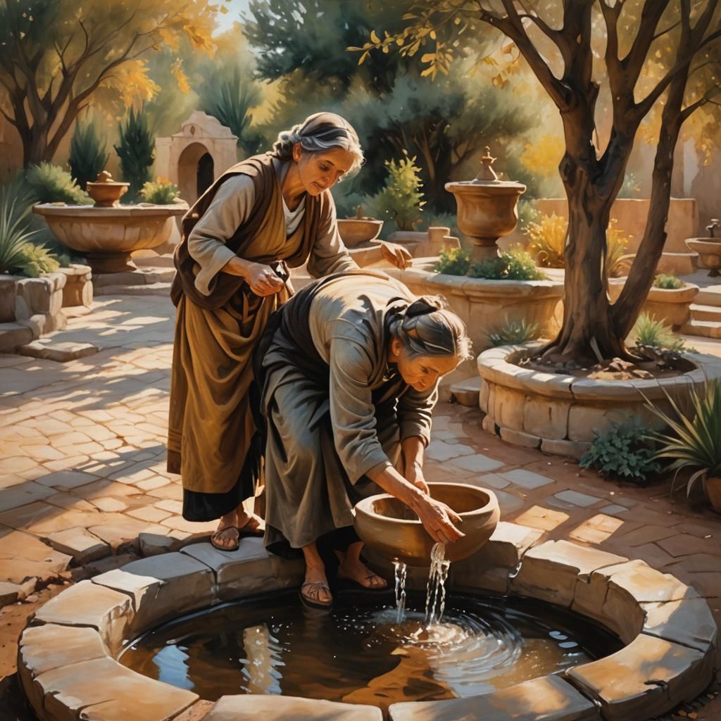 Ancient Jewish Woman in Soft Focus, Fine Art Oil Painting wi...