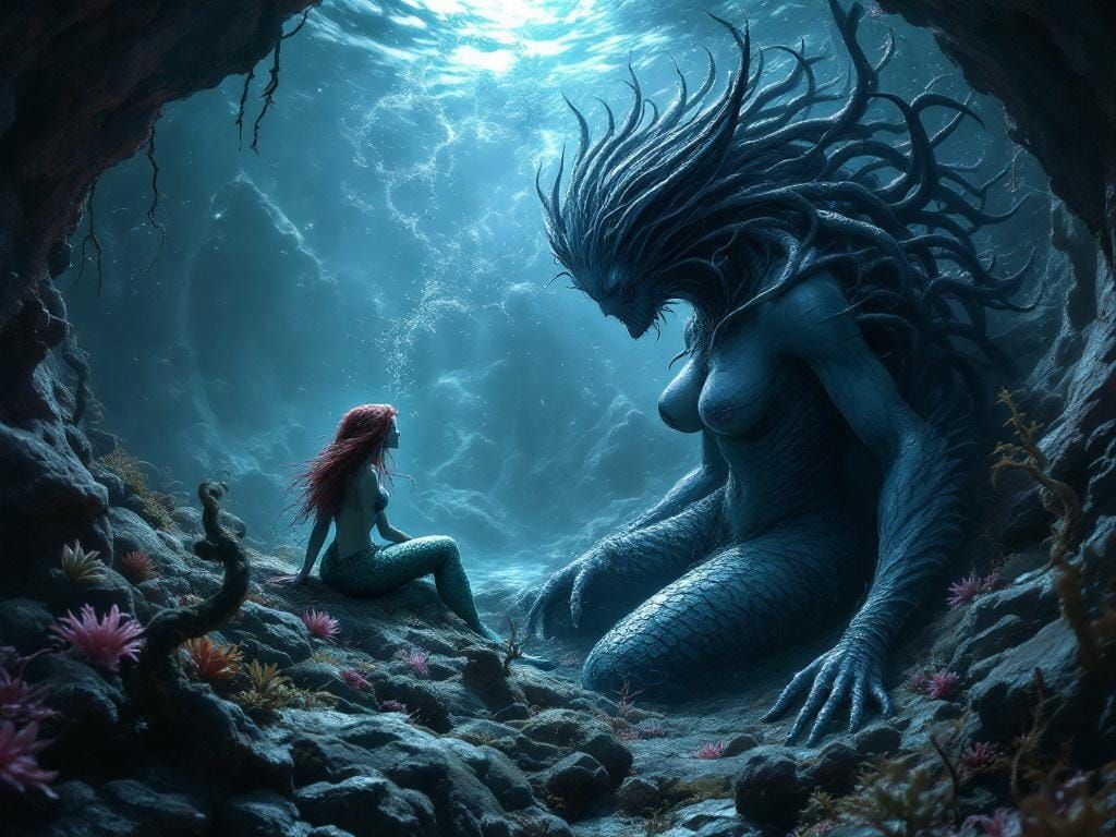 Ursula and Ariel: A Biomechanical Sea Witch Confrontation