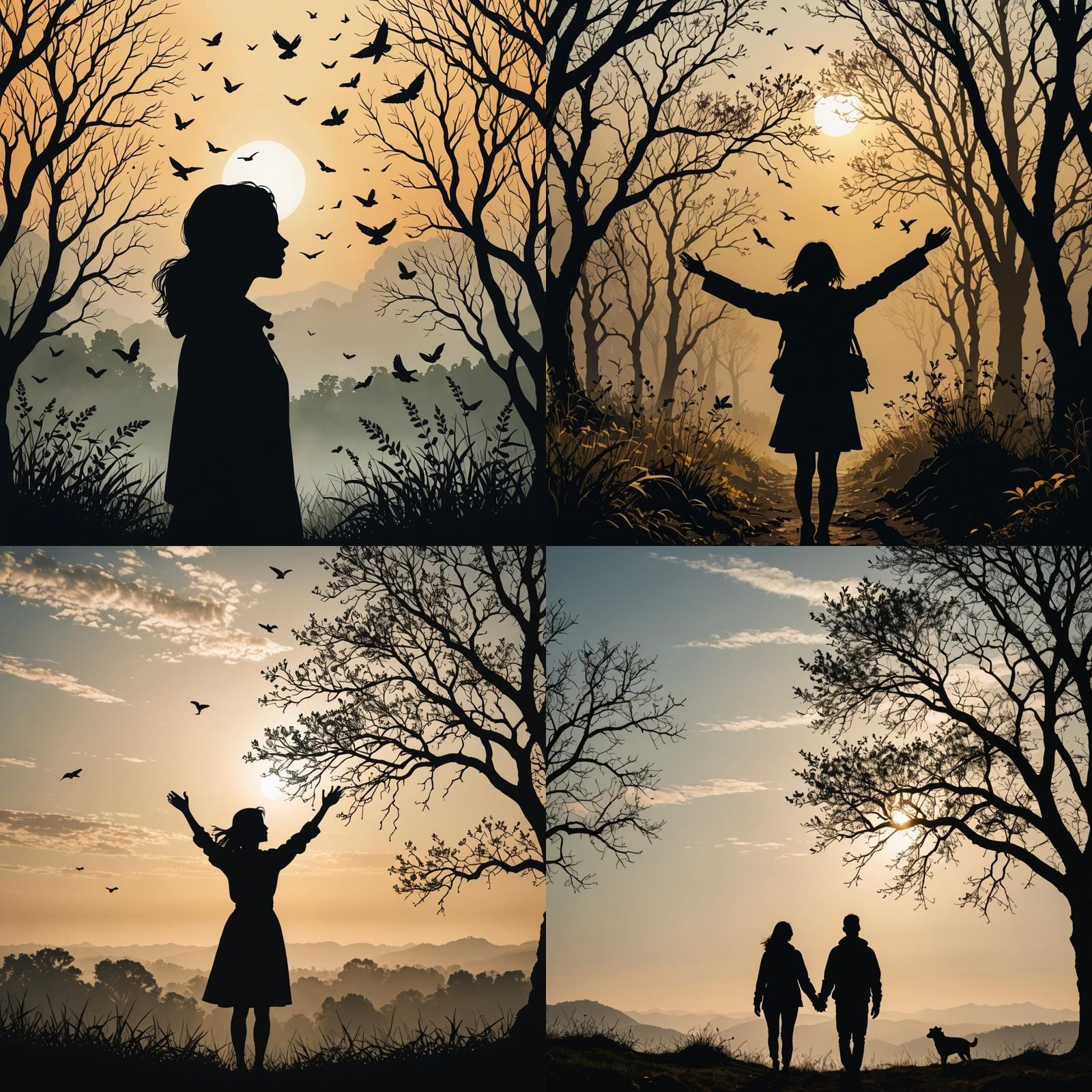 Hopeful Figure Emerges from Dark Shadows