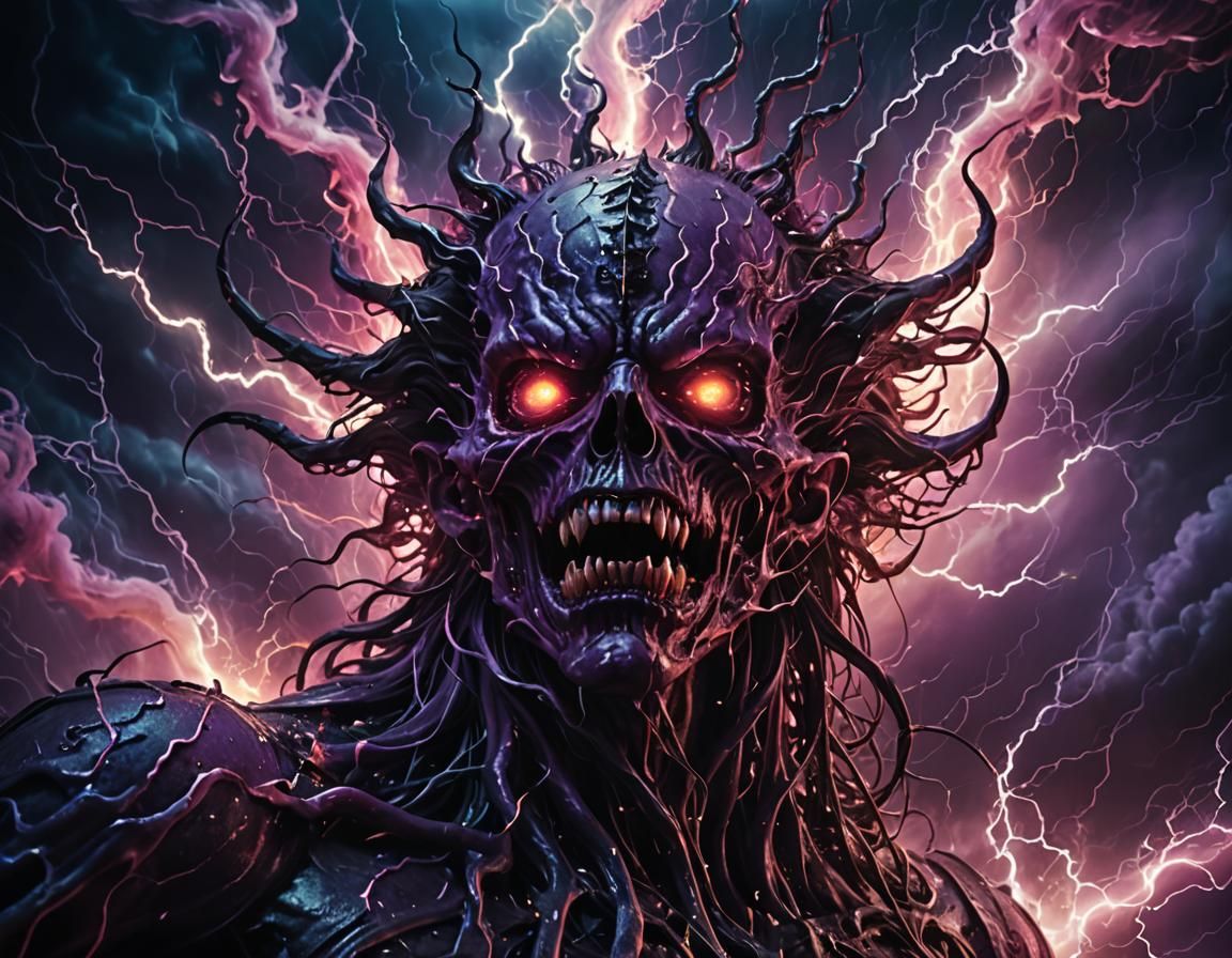 Cosmic Daemonic Entities in Psychedelic Hellscapes