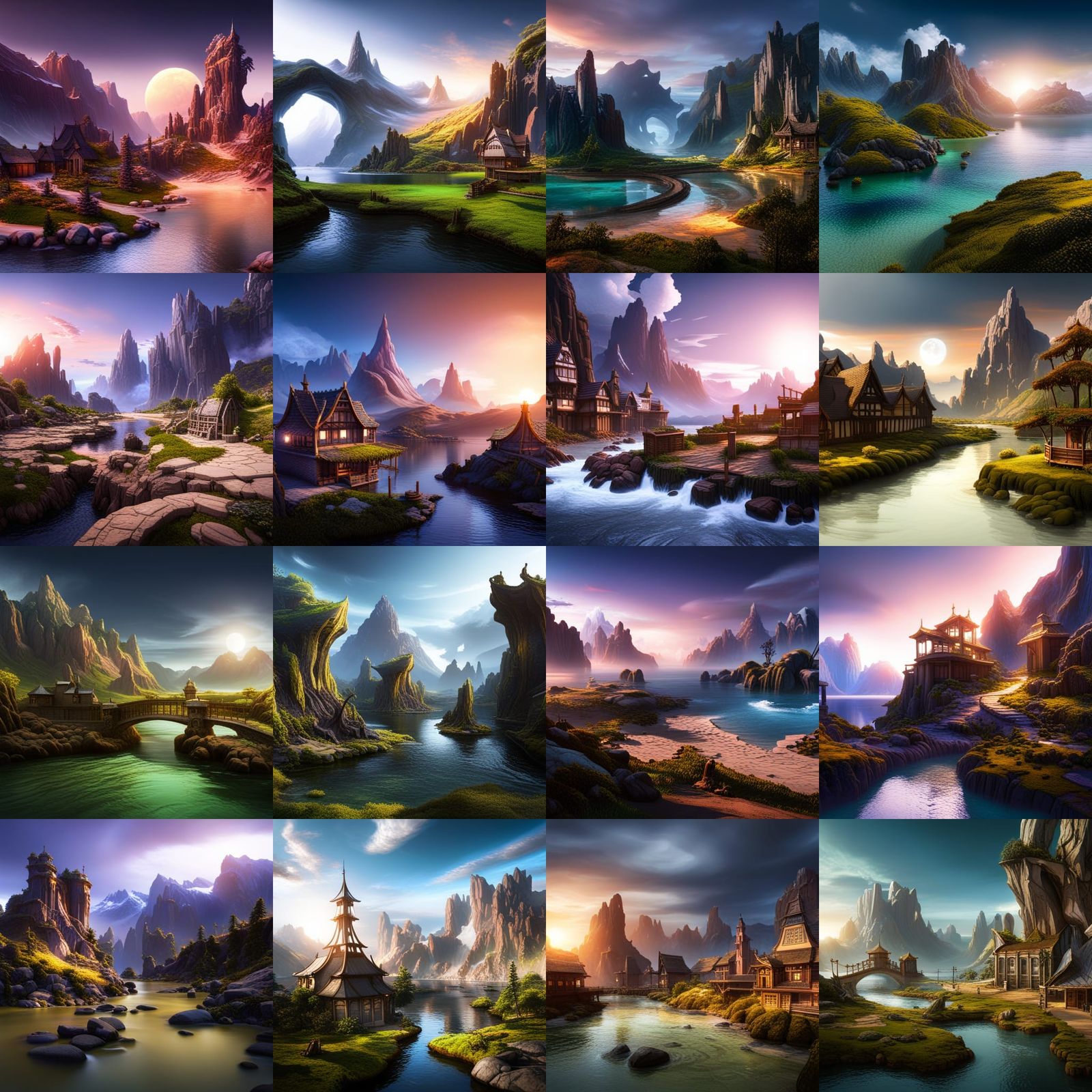 Vibrant Fantasy Realm Revealed in Detailed Matte Painting