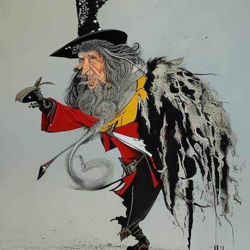 The Wizard of Whatever in Ralph Steadman's Style