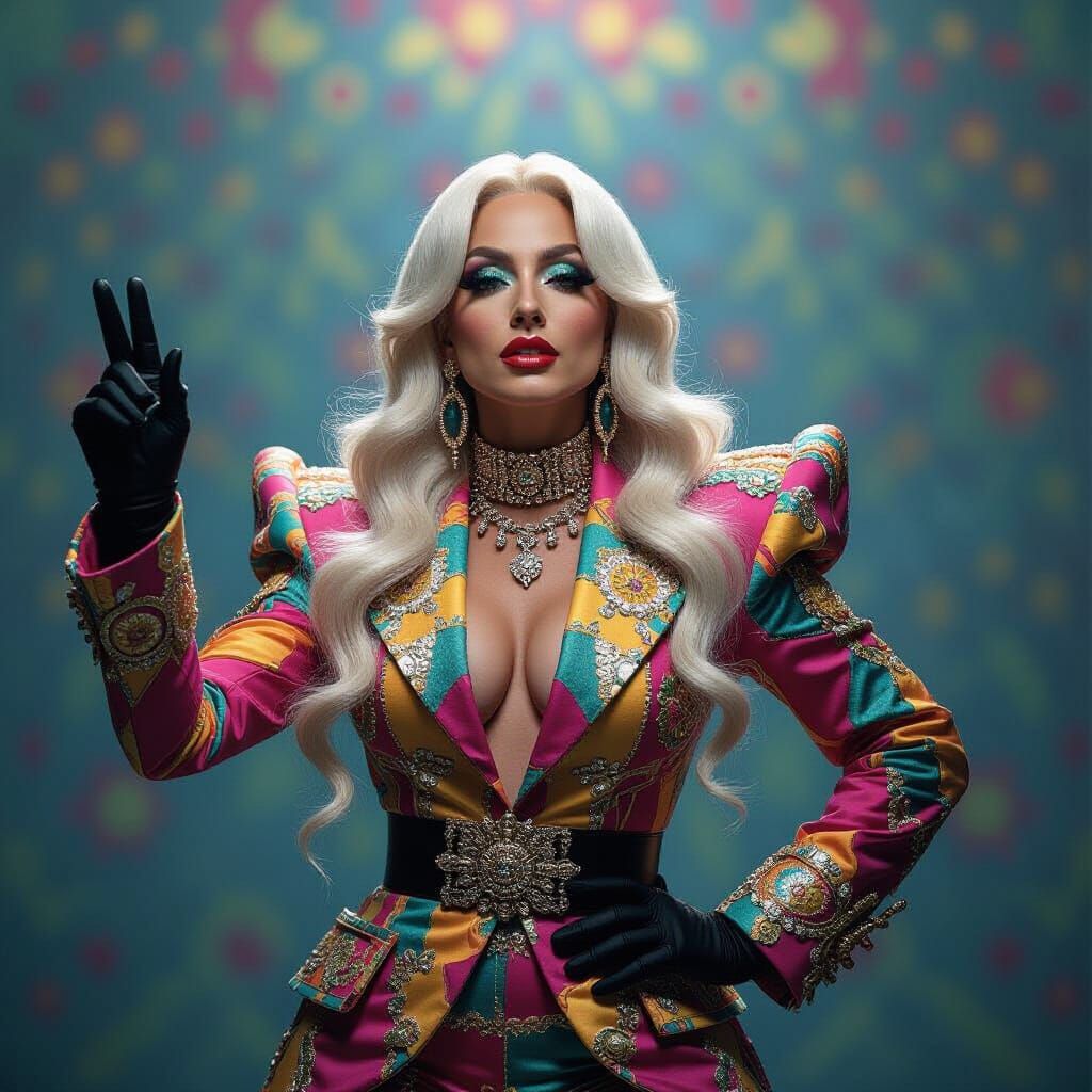 Defiant Figure with Bizarre Hyperrealistic Details