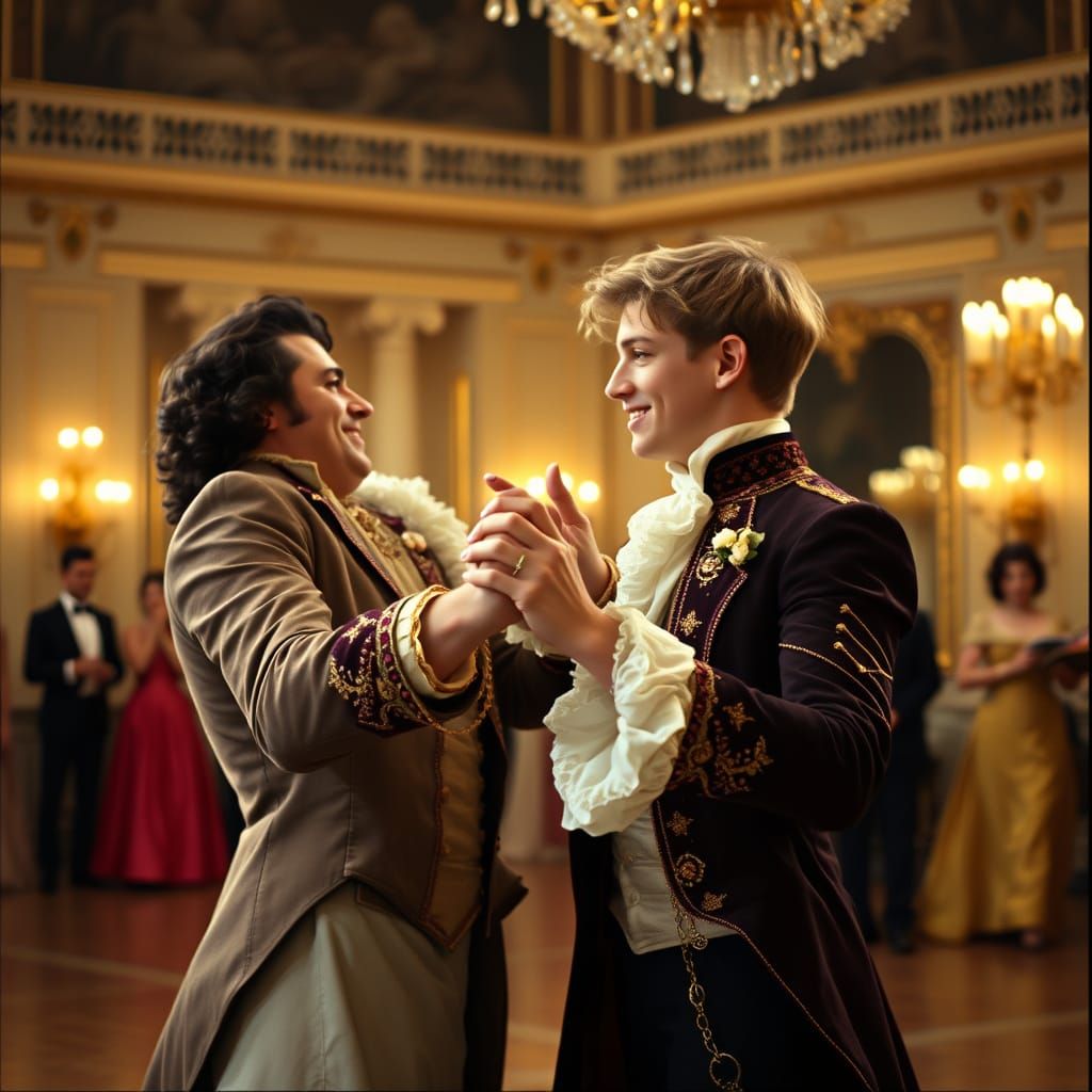 Lord Byron and Nicolo Giraud Dancing Waltz in Athens