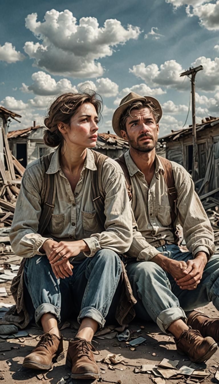 Photo Realistic Portraits of Lost Souls Contemplating the Sk...