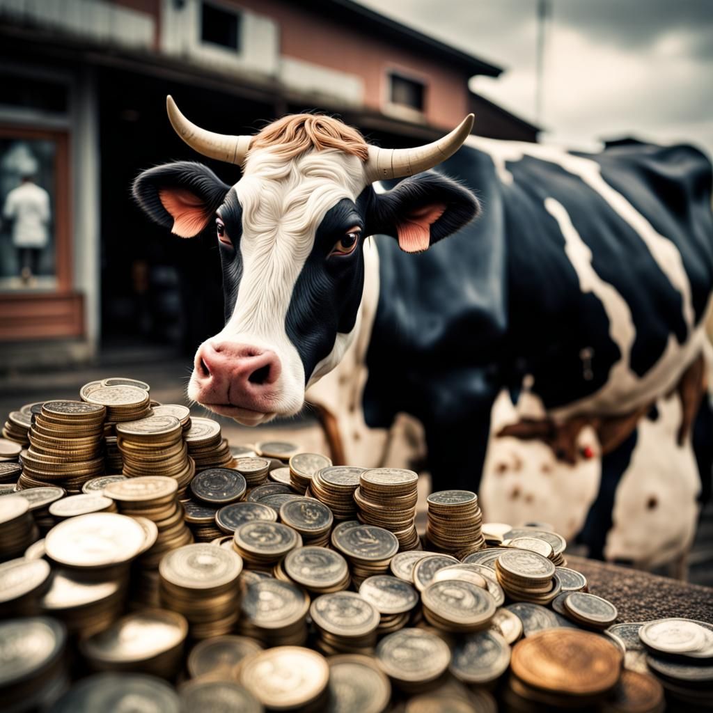 Cow in a Cinematic, Hyperrealistic Scene