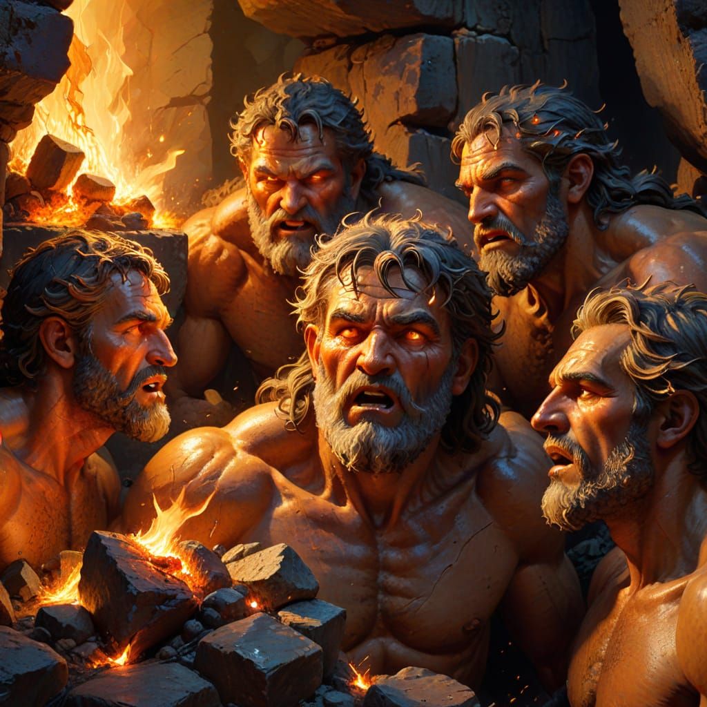 Polyphemus Eats Odysseus's Companions: Mythological Oil Pain...