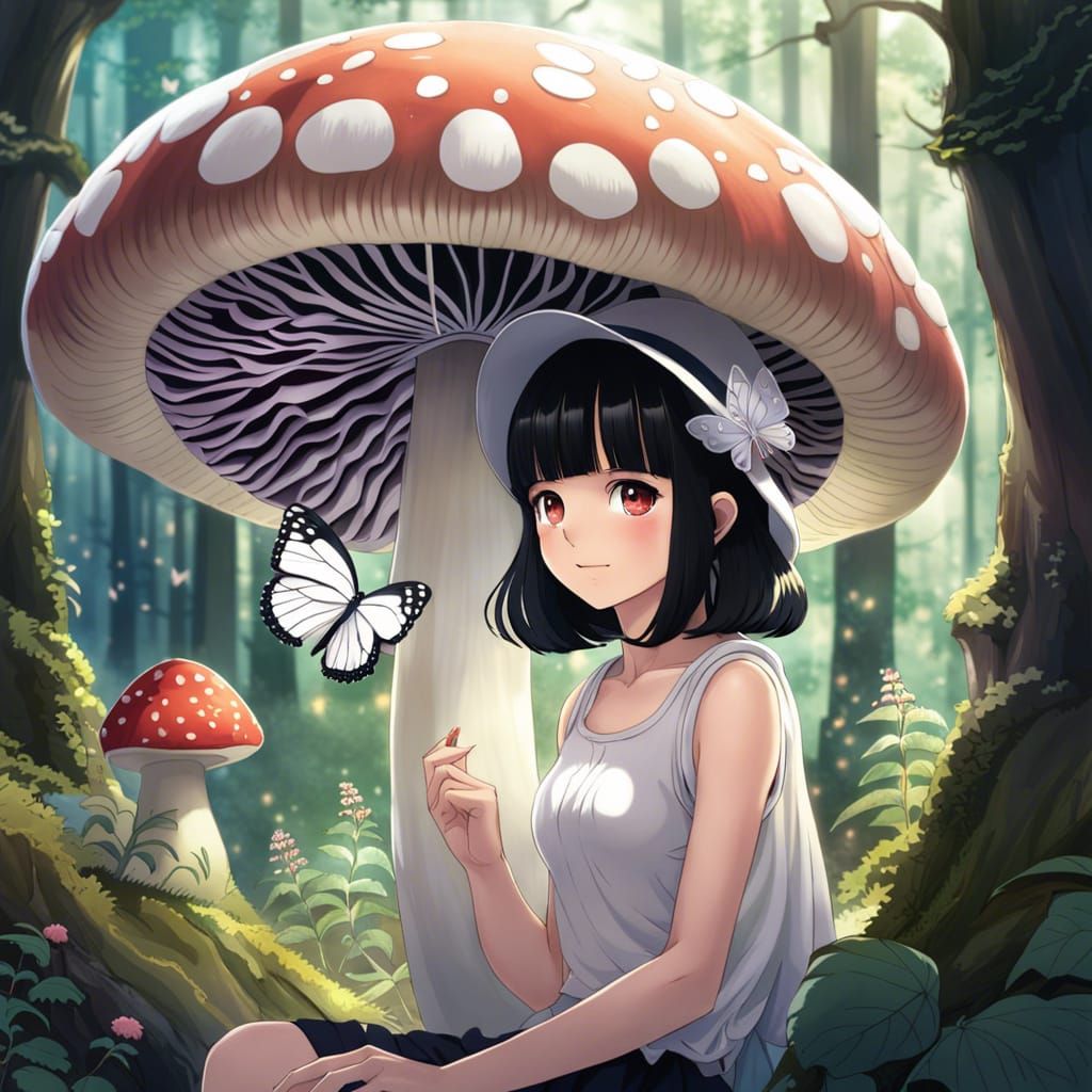 Girl in Mushroom Wonderland
