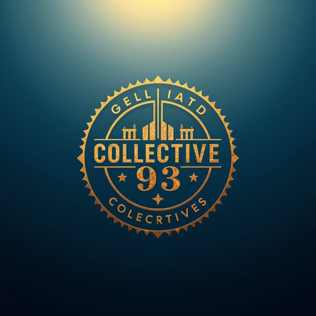 Sleek Modern Emblem in Gradient Blue, Geometric Shapes, and ...