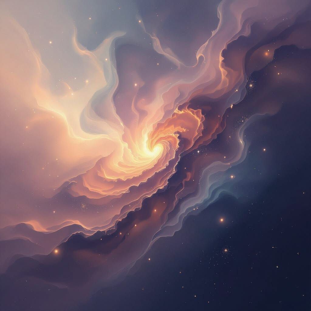 Abstract Nebula Wallpaper with Swirling Glitter