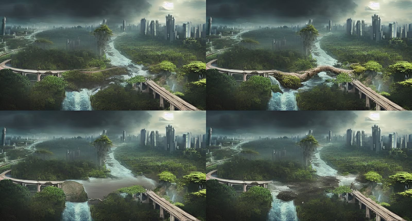 Jungle Rises Above a Crumbling Dystopian Metropolis