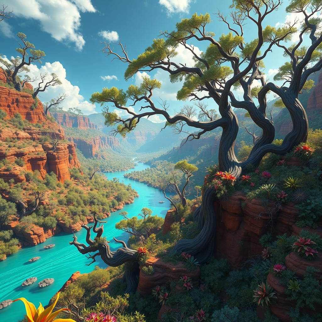 Pilbara and Karijini National Park Regrowth in Vibrant, Fant...