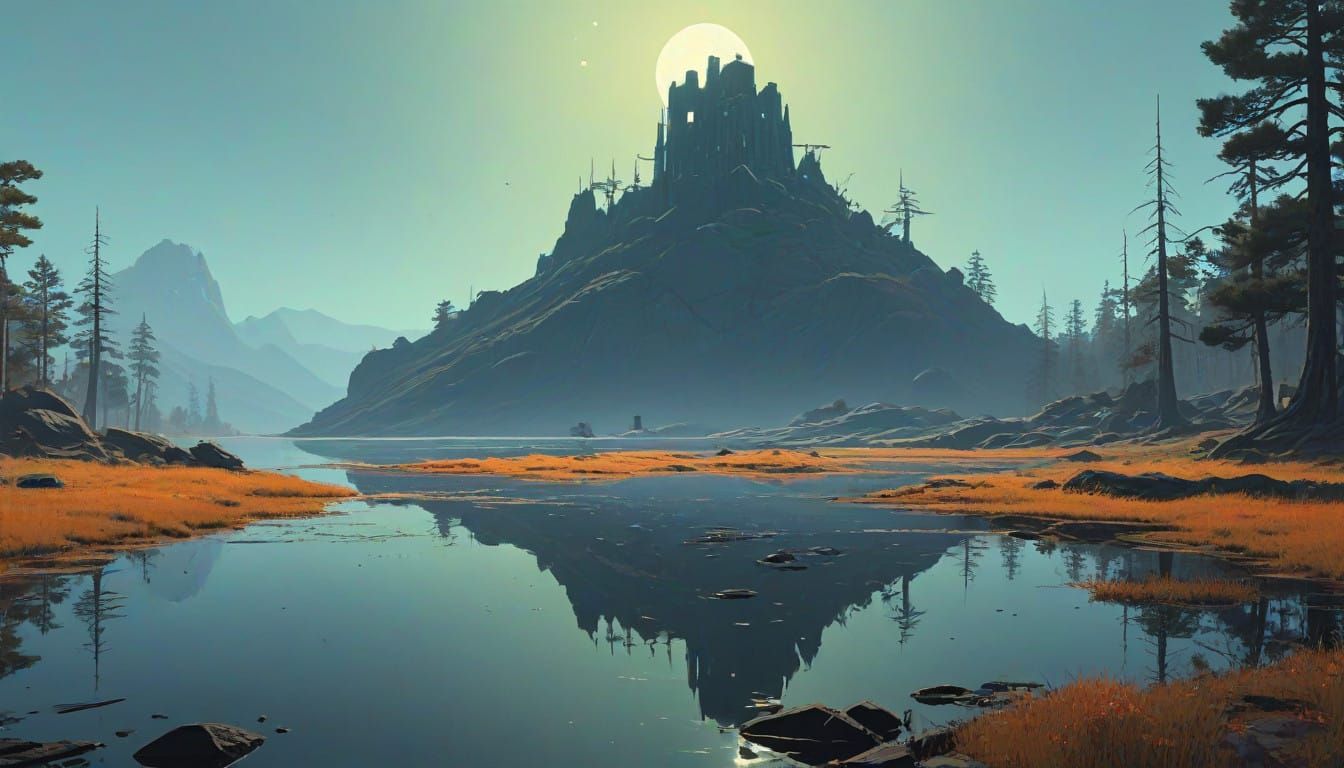 Surreal Subterranean Cathedral with Radiant Sunbeams and Vib...