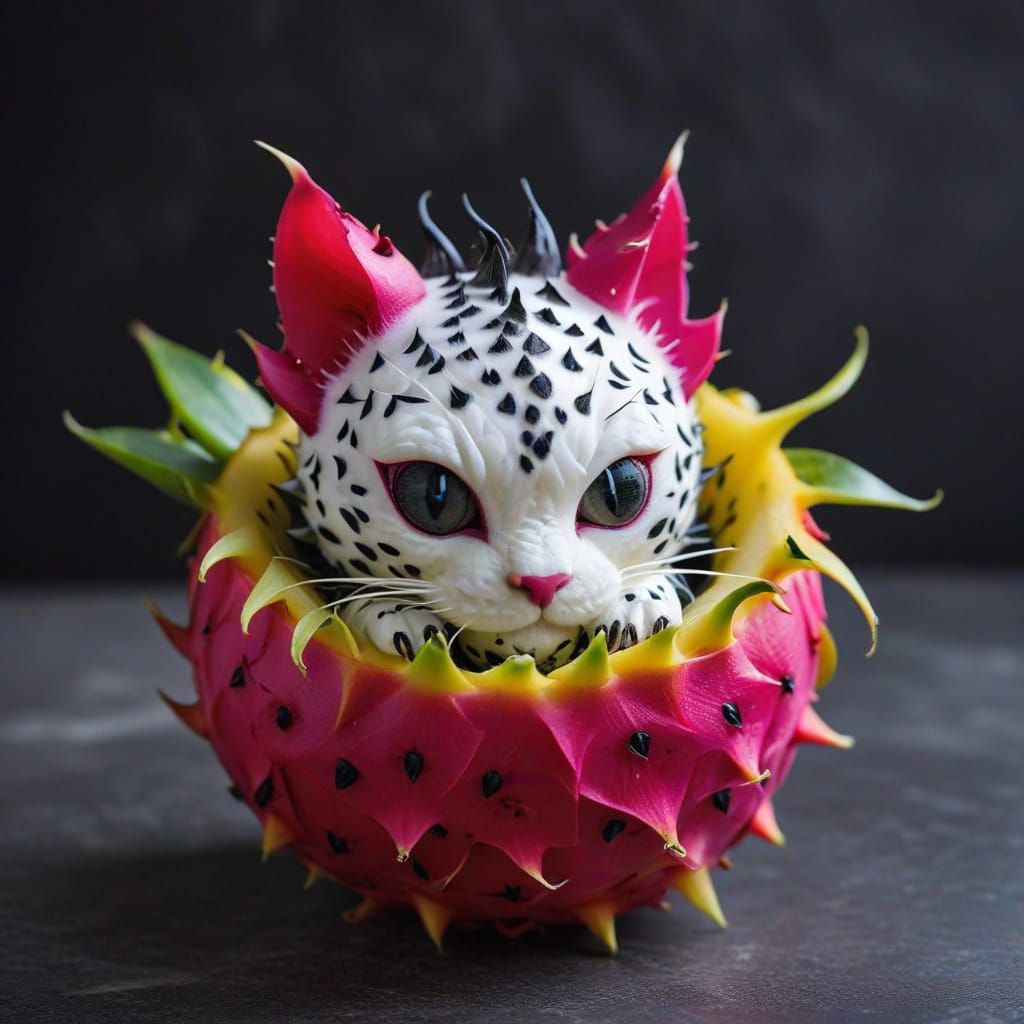 Fruit Cat in Dragon Fruit Skin