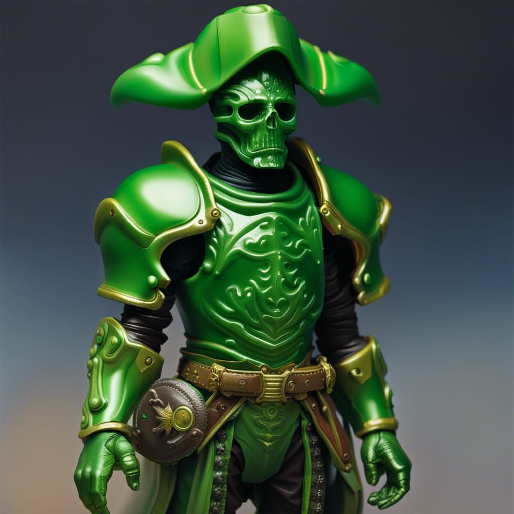 Cyberpunk Space Pirate Admiral Wears Glowing Ooze Armor