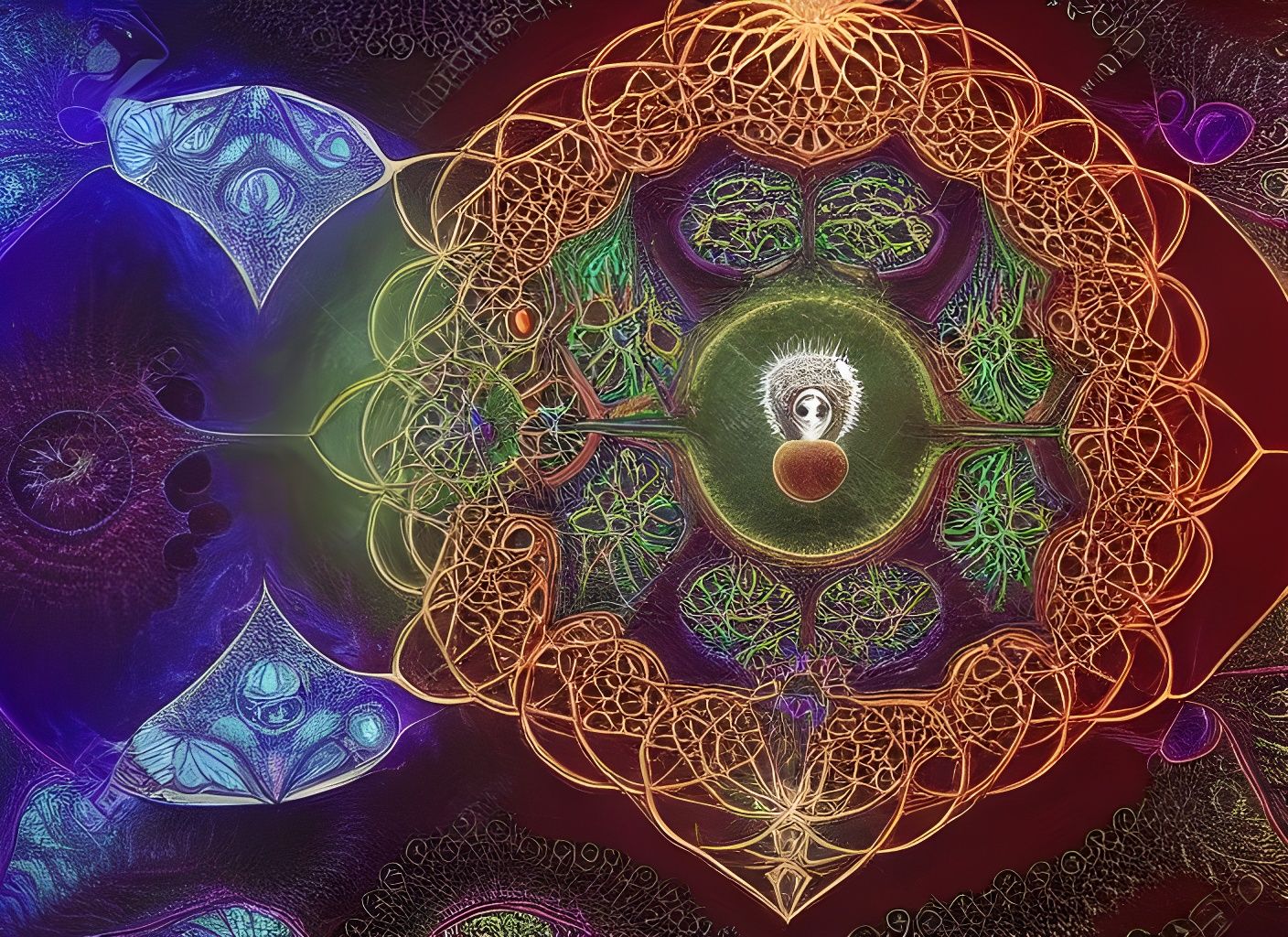 Sacred Geometry Illuminated in Vibrant, Intricate Detail