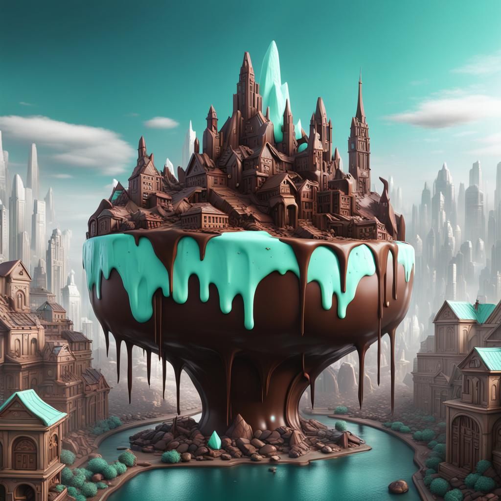 Chocolate Cityscape in Minty Dreamscapes
