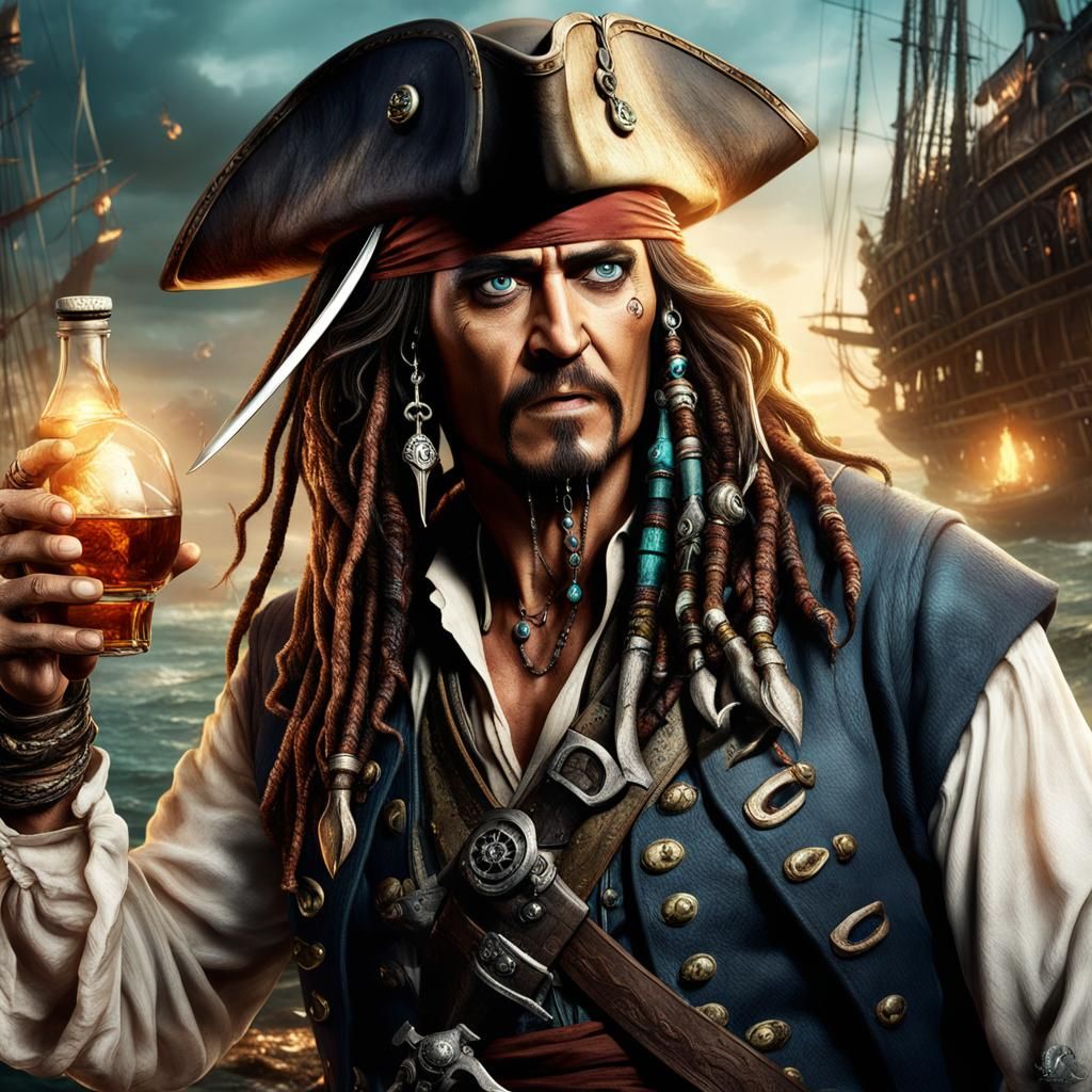 Sparrow Meets the Kraken in a Vibrant Fantasy Scene