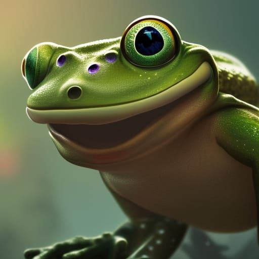 Fantastical Frog in a Vibrant Dreamworld
