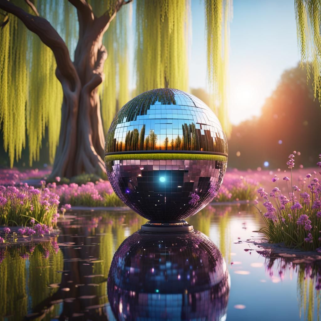 Ethereal Futuristic Disco Scene
