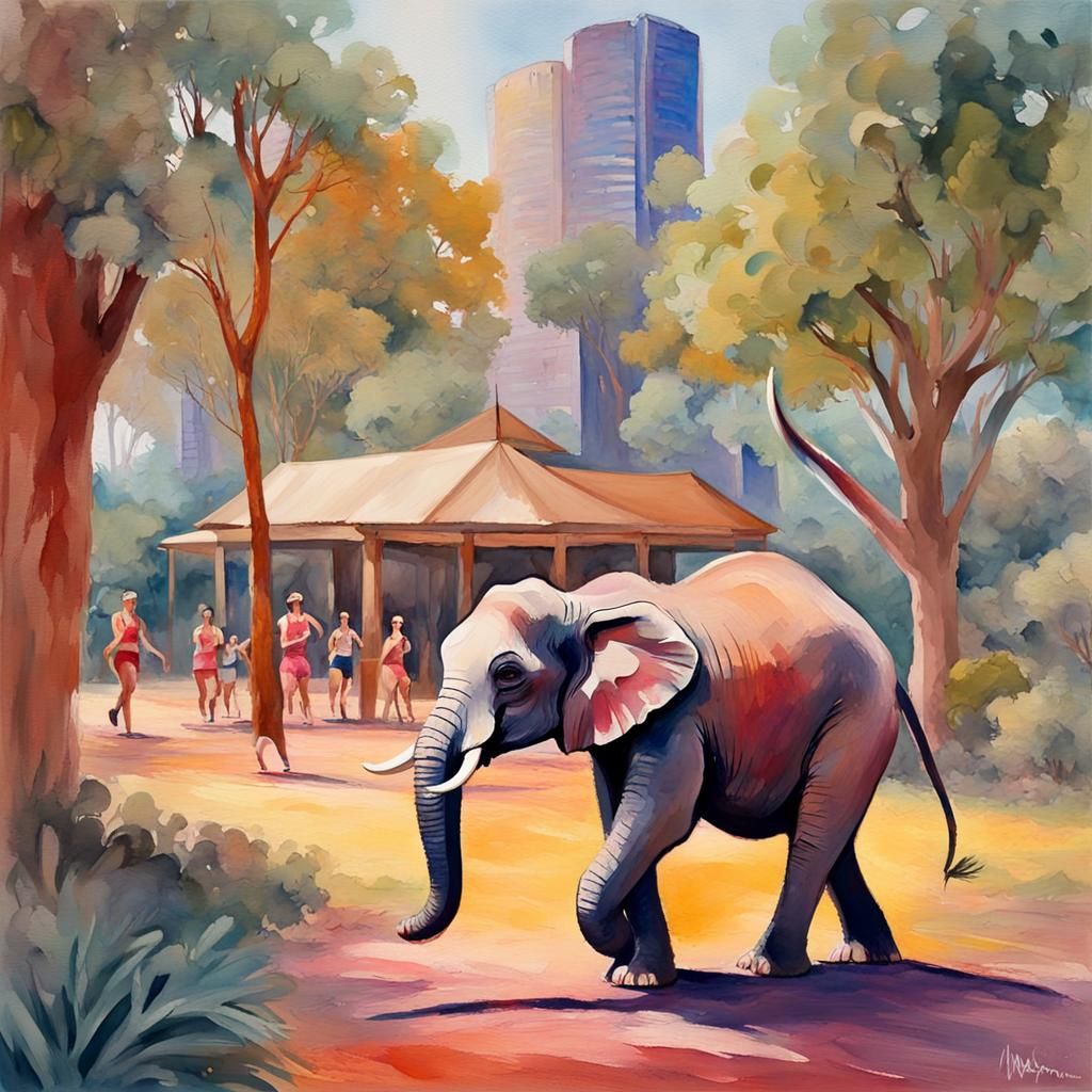 Vibrant Sydney Gym Unveils Epic Scene with Majestic Elephant...