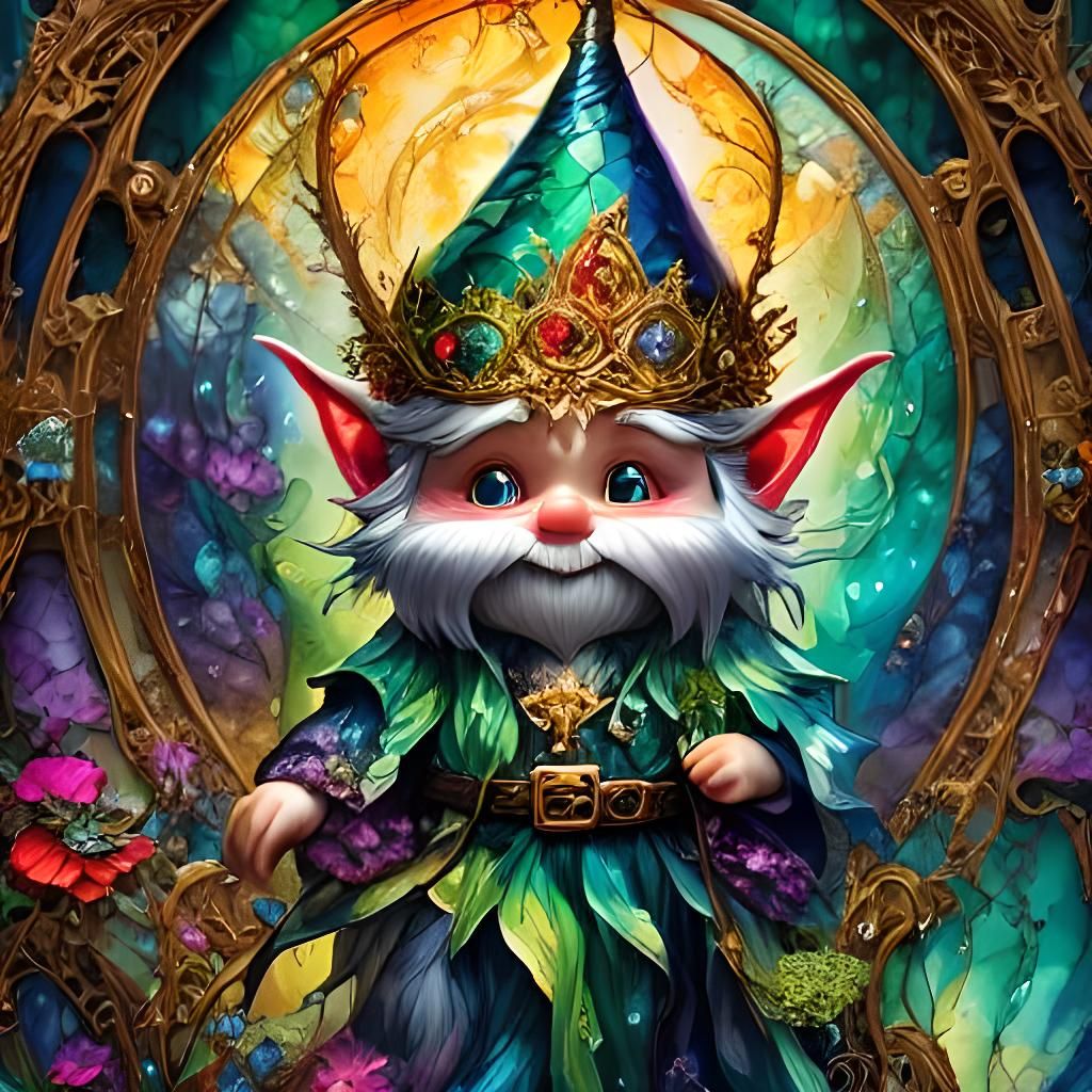 Ethereal Fantasy Gnome in Vivid Ink