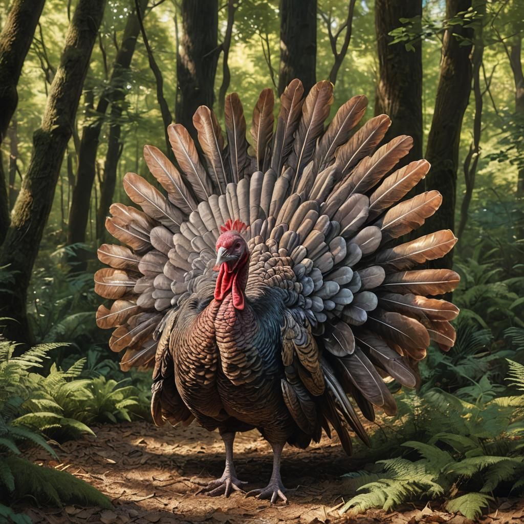 Lush Forest Turkey in Photorealistic Hyperdetail