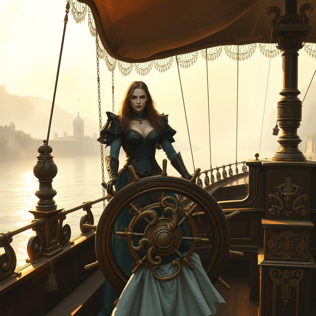 Countess Elara Dorellus Sails the Niben River in Golden Krak...