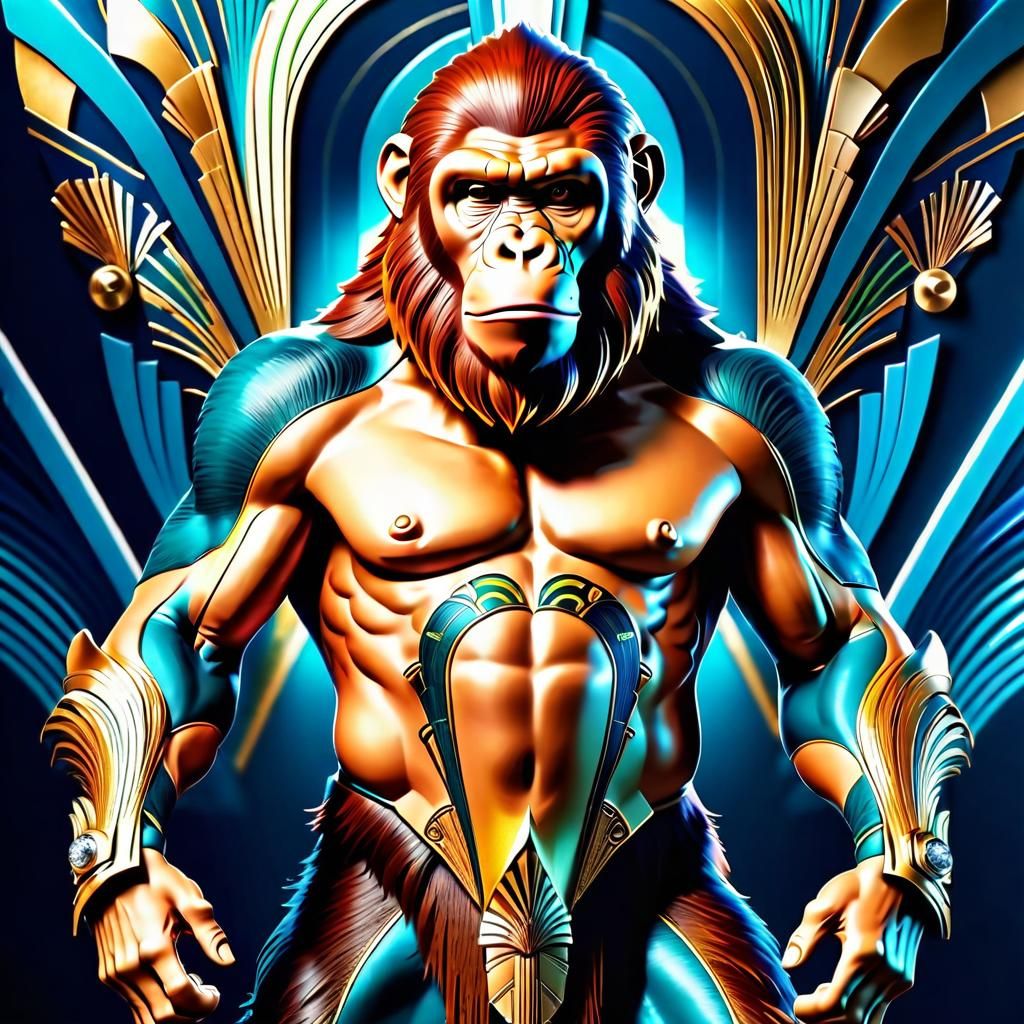 Art Deco Ape Masterpiece in Epic Proportions