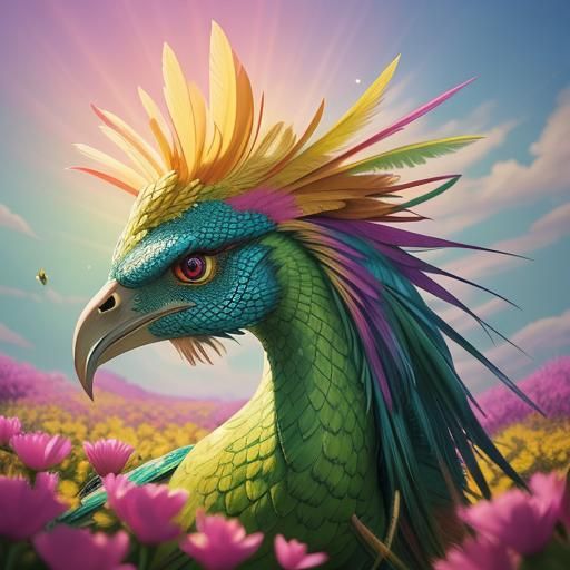 Vibrant Fantasy Portrait in 3D Digital Art Style