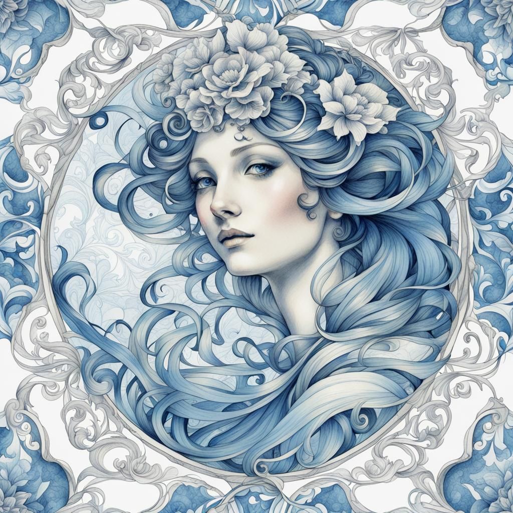 Beautiful Nautical Patterns in Intricate Pencil Sketch Style