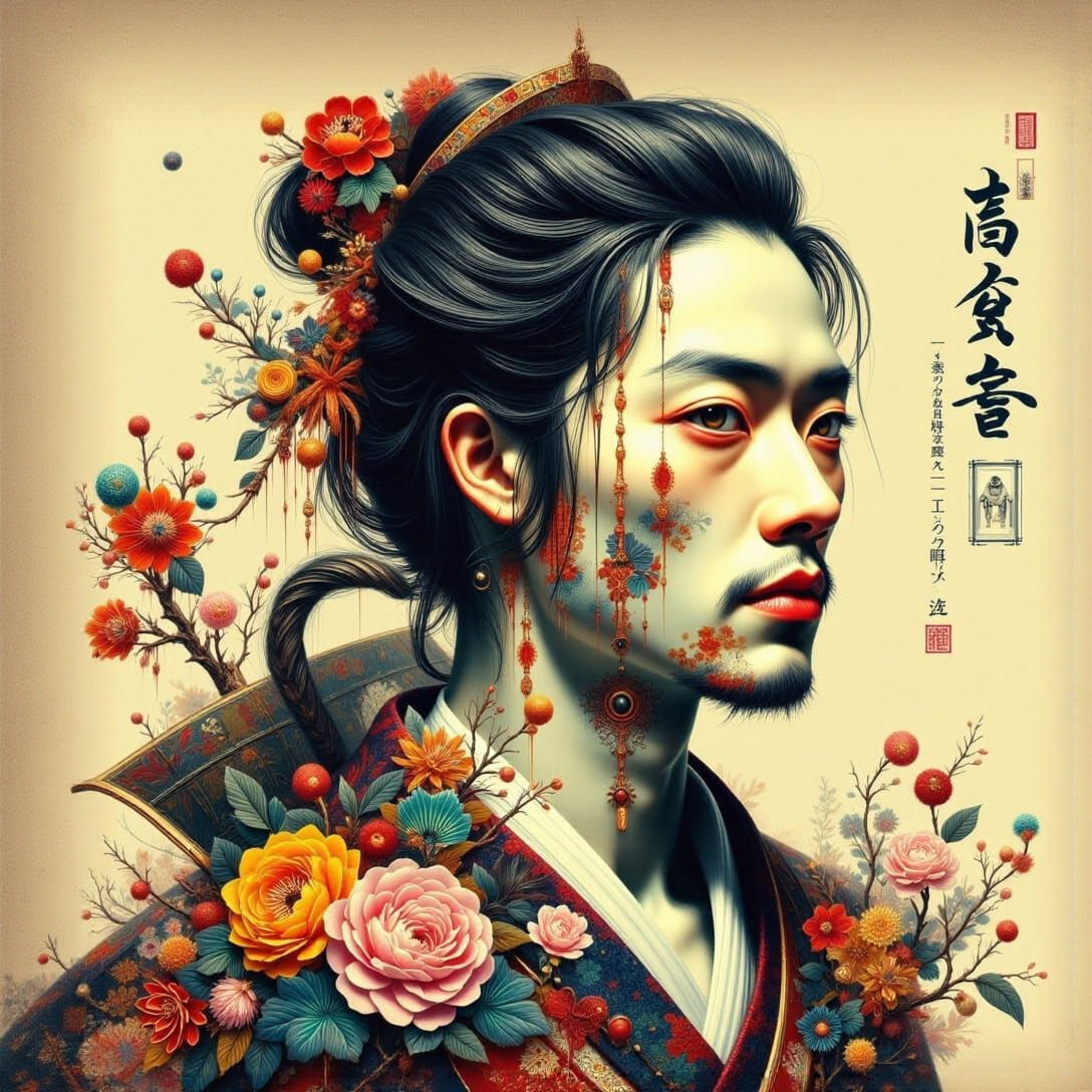 Surreal Japanese Structure Art in Grungy Impasto Style