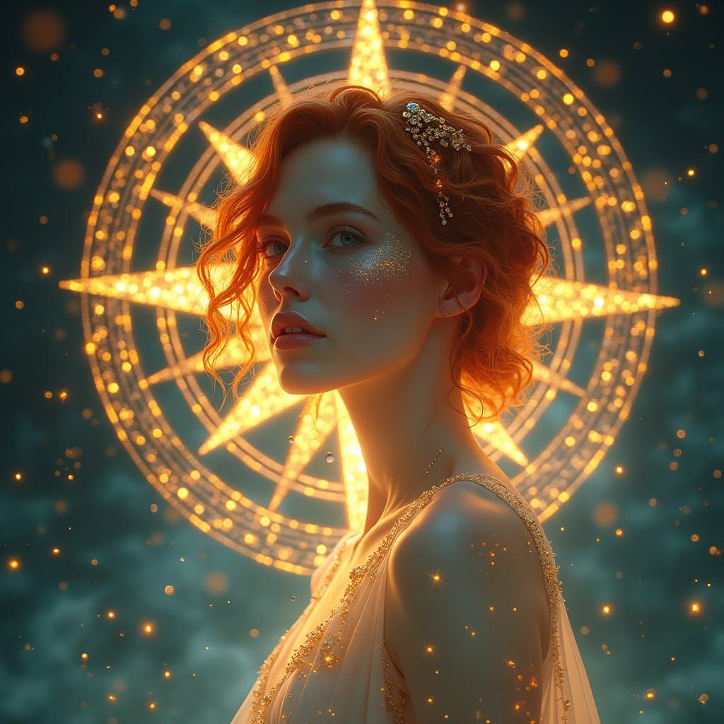 Ethereal Goddess Amidst Nebulae