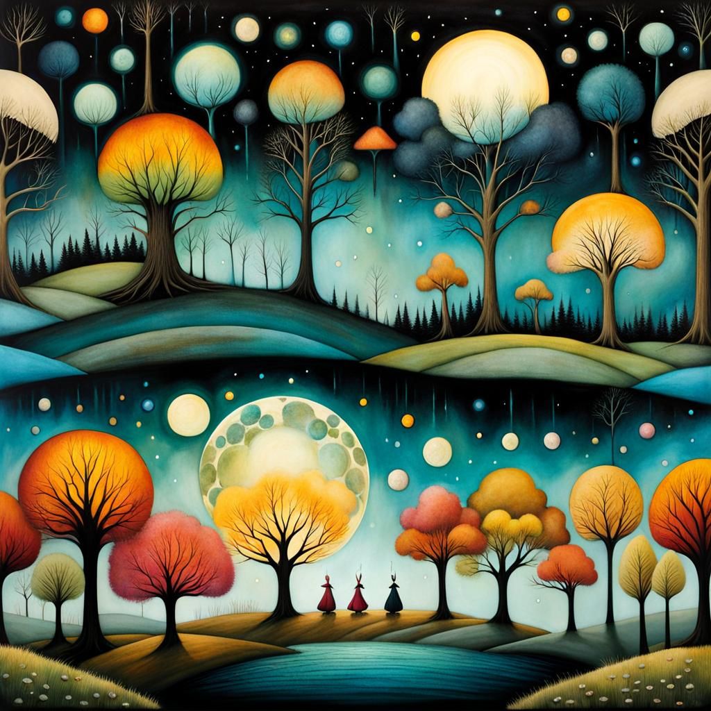 Ethereal Whimsical Dreamscape in Vibrant Colors