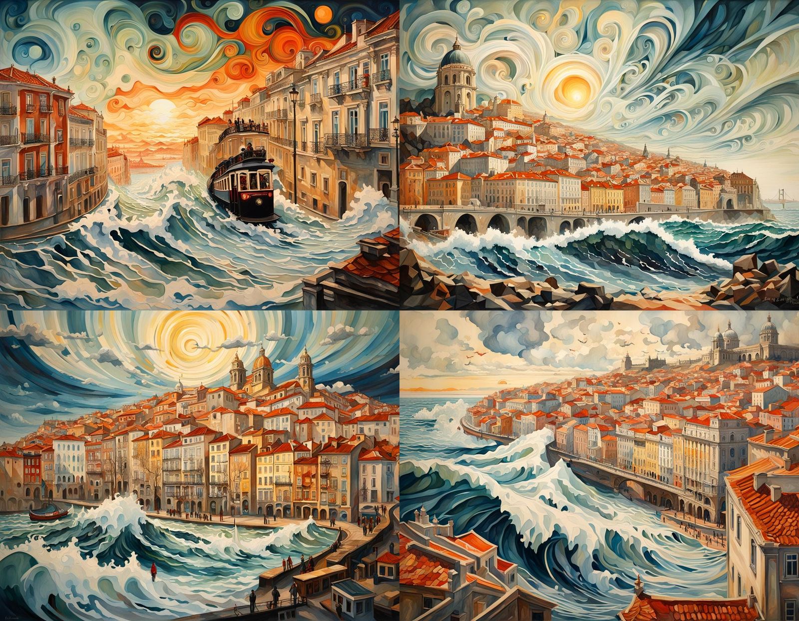 Surrealistic Coastal Landscape in Vibrant Raking Light