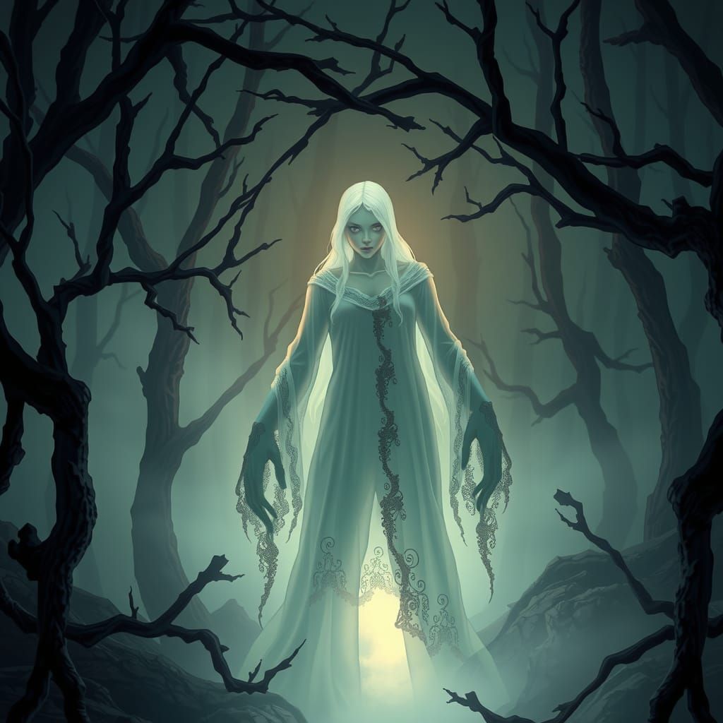 Ethereal Spirit Emerge from Dark Forest