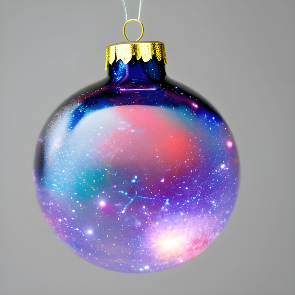Cosmic Glass Ornament in Vibrant Bokeh Lighting