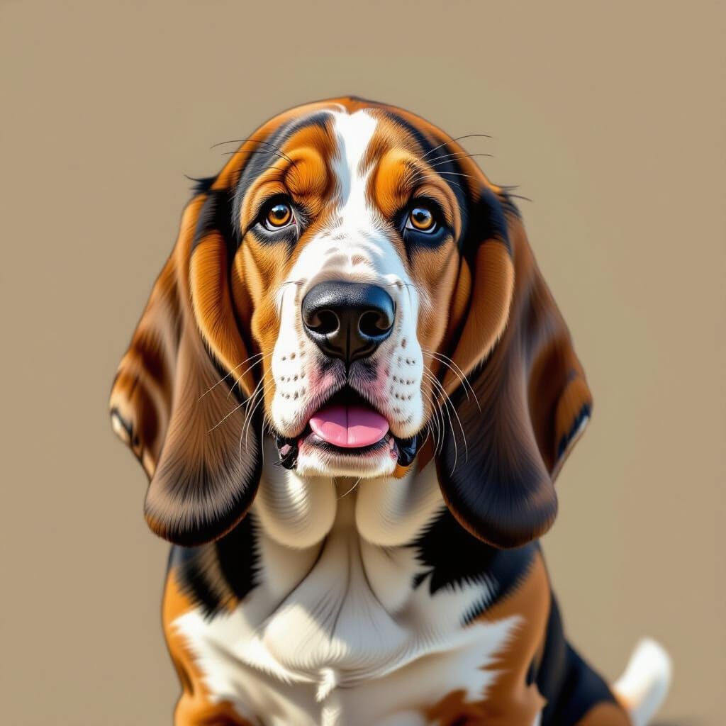 Basset Hound Portrait in Dynamic Lighting