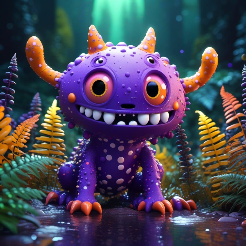 Cartoon Monster in Ooze - 3D Digital Art