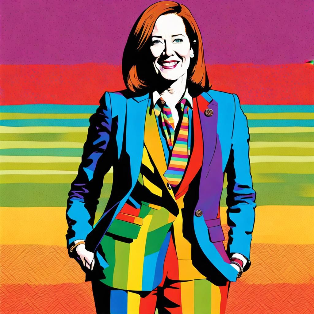 Jen Psaki in Vibrant Pop Art